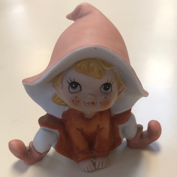 Vintage Homco Pixie Elf Fairy Porcelain Figurine - Picture 1 of 3